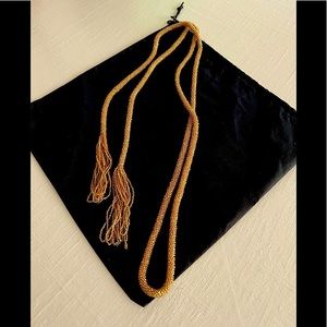 One-of-a-kind gold beaded lariat